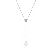 Colier argint cu perla naturala alba si cristale DiAmanti SK23484N_W-G